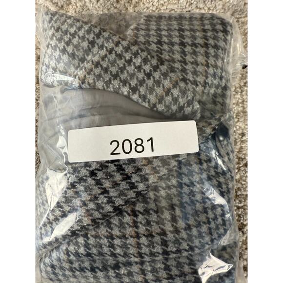 David Eliot Petite Size Mp Houndstooth Career V Neck Blazer Jacket Gray 2 Button - Picture 8 of 8